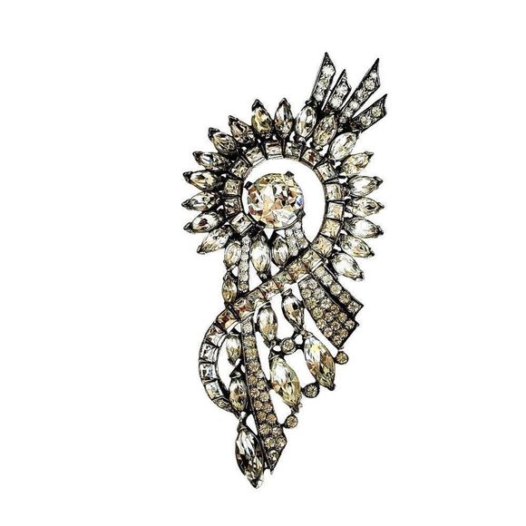 1940s Eisenberg Original Rhinestone Fur Clip Pin - Picture 5 of 10